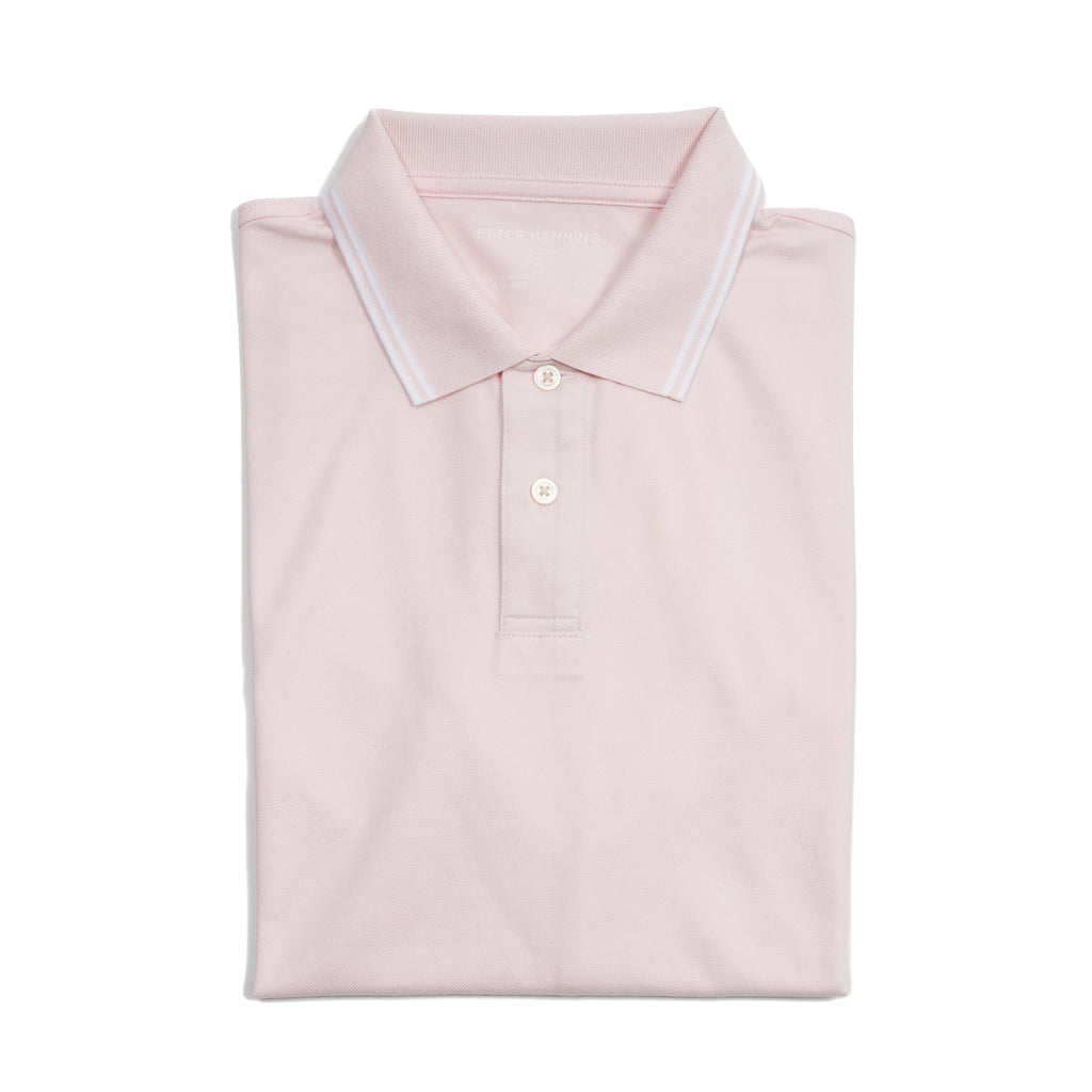 James Polo Shirt - Pale Pink Tipped
