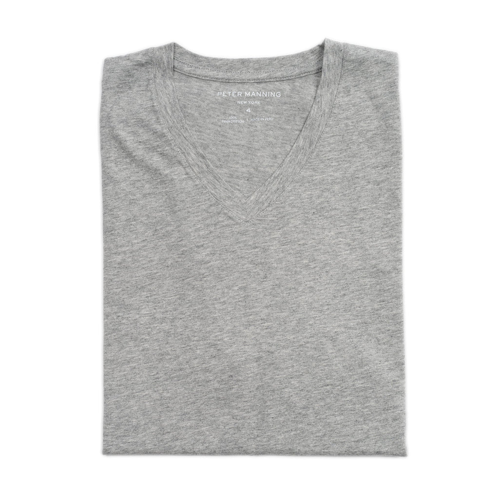 The V Neck T - Heather Grey