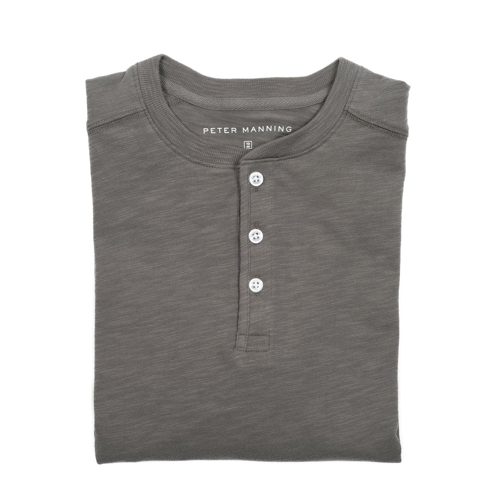 Henley Shirt Long Sleeve - Charcoal