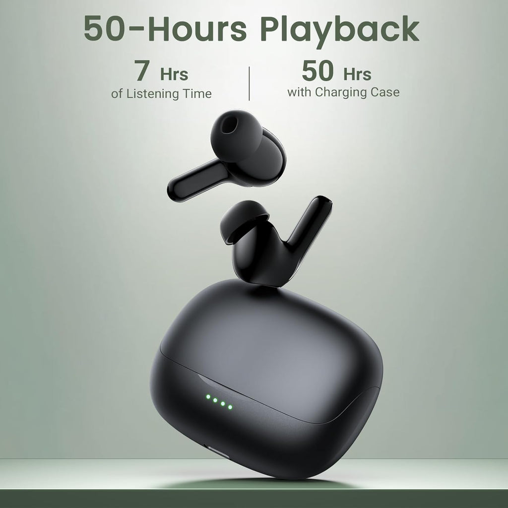 Black Wireless Earbuds with Mic H87885