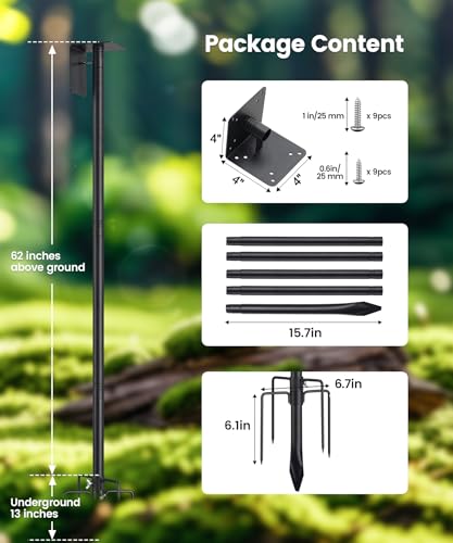 103 inch Heavy Duty Bird Feeder Pole with 5 Prongs Base F816