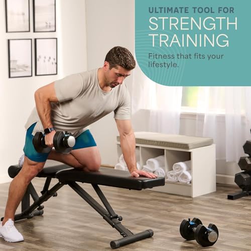 Adjustable Dumbbells Set - 5in1-15lb 25lb 43lb 55lb with Rack O905811