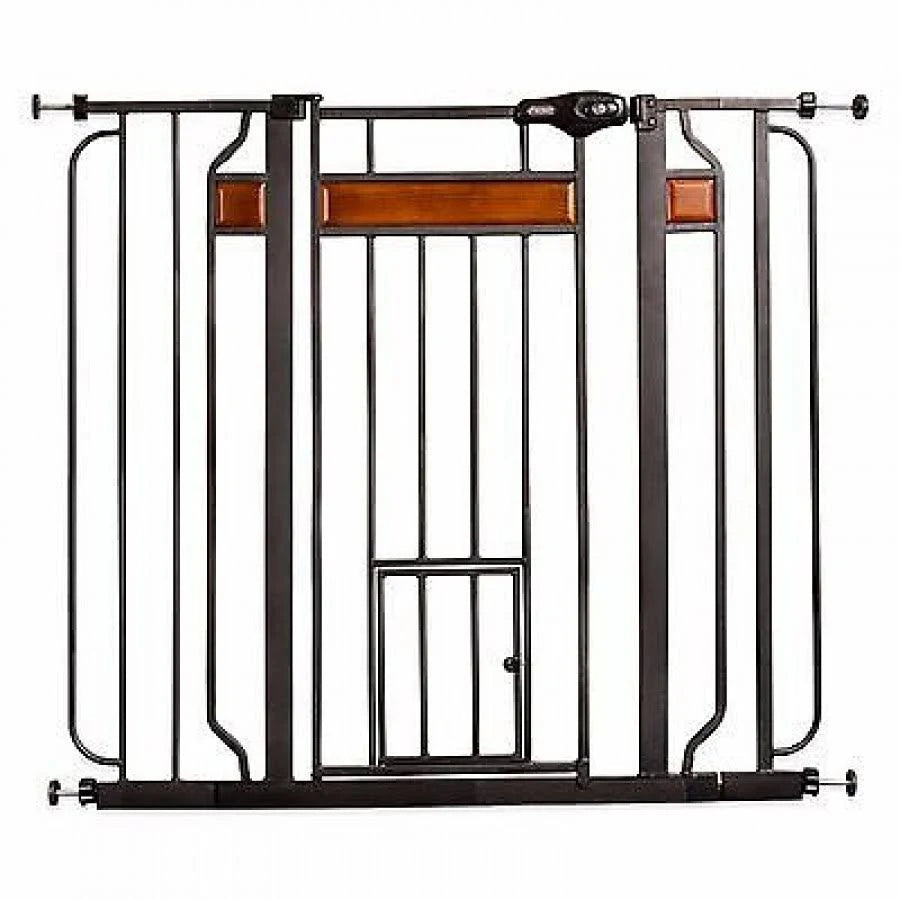 Black Extra Tall Gate with Small Pet Door L928114