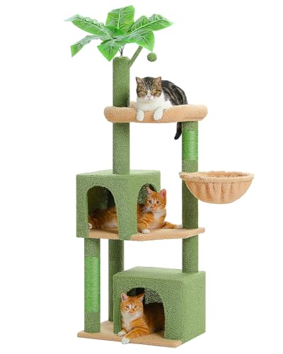 Grey Cat Tree with 2 Condos and Scratching Posts Q758