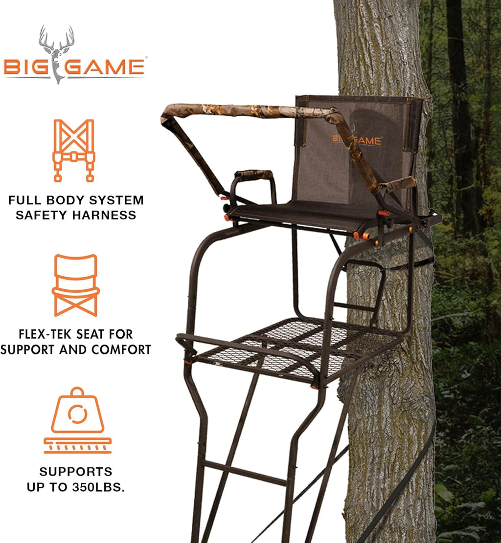 Camouflage 18.5 Foot 1 Person Adjustable Ladder Tree Stand (2 Pack) U220368