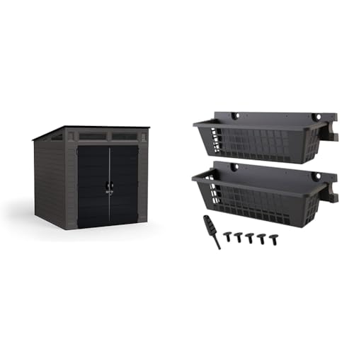 200 cu. ft. Peppercorn Resin Plastic Outdoor Storage Shed F876