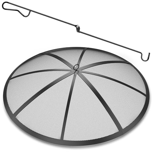 27 Inch Heavy-Duty Steel Mesh Fire Pit Screen H7250