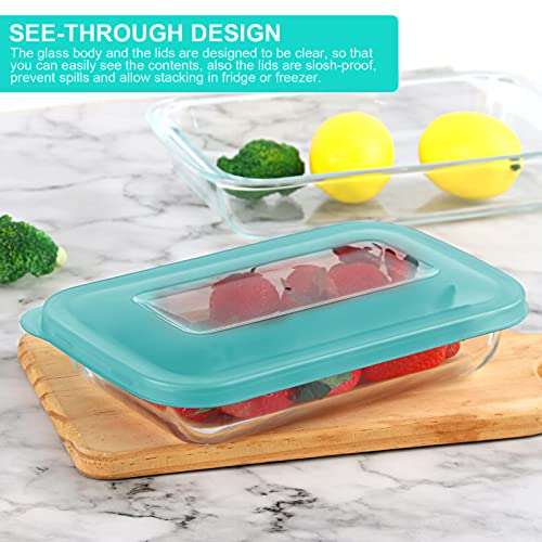 8-Pieces Rectangular Glass Baking Dish Set with Lids T93162