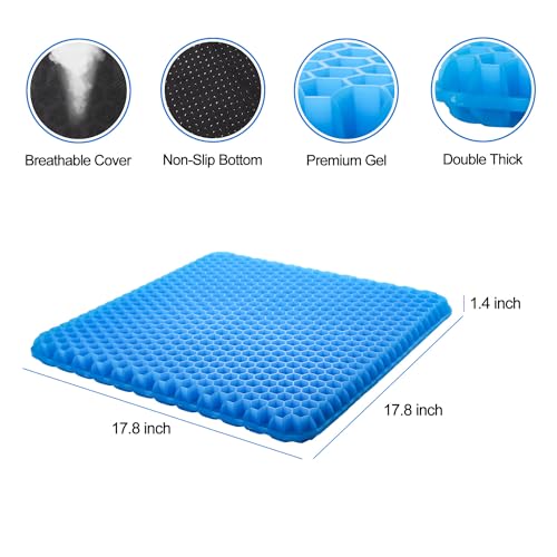 Large Cooling Gel Seat Cushion with Non-Slip Cover T992378