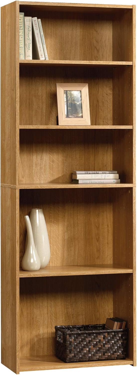 Highland Oak Pantry Cabinet and 5 Shelf Bookcase D171559