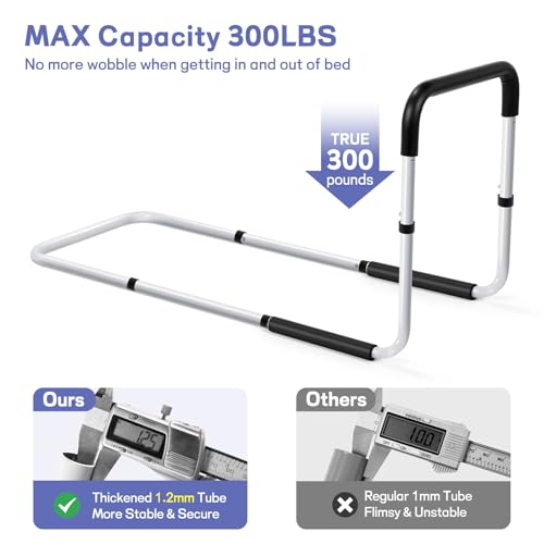 Adjustable Bed Assist Rails with Foam Handle & Double Side Storage Bag B64645