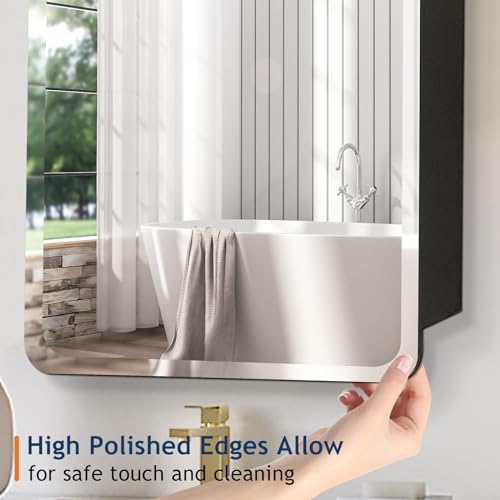 Frameless Beveled Medicine Cabinet Mirror with Storage K590