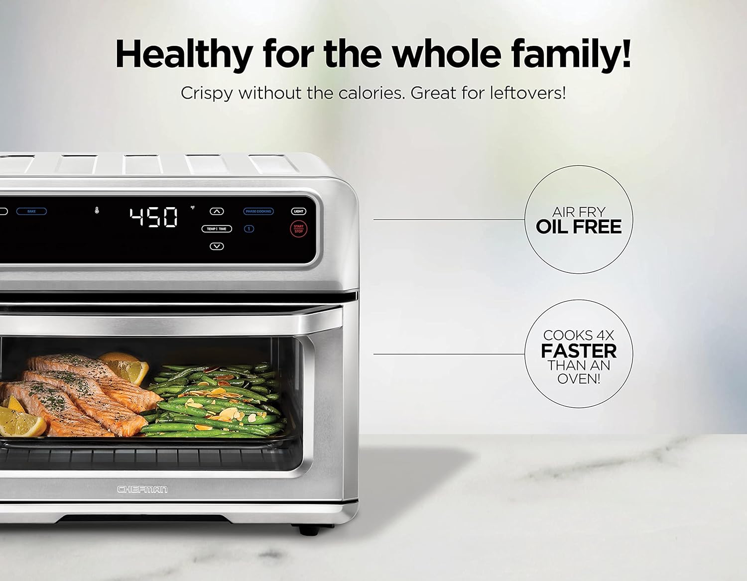 Air Fryer Toaster Oven XL 20L Convection Bake Broil Nonstick Stainless Steel Z737