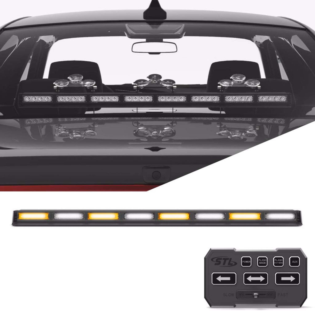 Amber 8 Head LED Traffic Advisor Strobe Light Bar L5375