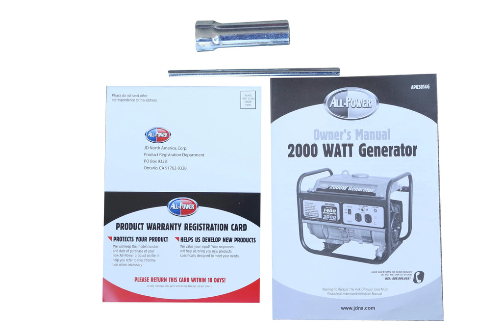 2000 Watt Gas Powered Portable Generator H72391