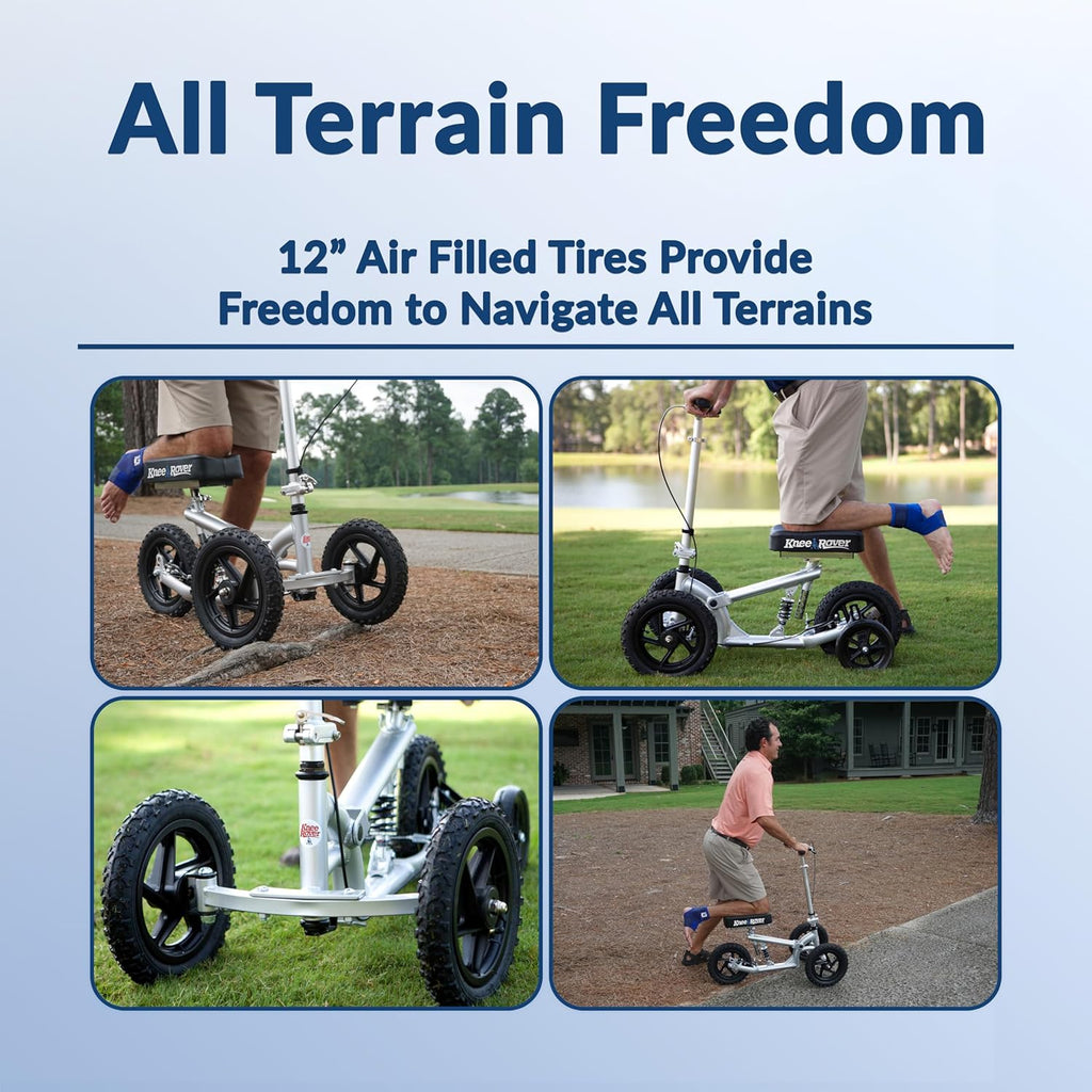 Silver All Terrain Knee Scooter with Shock Absorber U67207