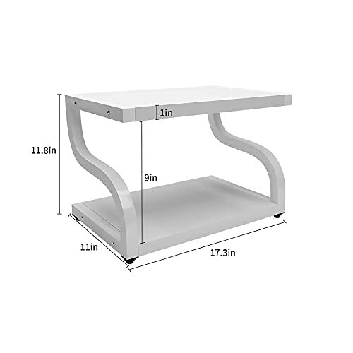 2 Tiers Wood Desktop Printer Stand with Storage P14433