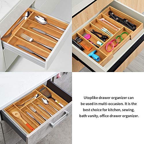 Bamboo Cutlery Tray Silverware Drawer Dividers Q463032