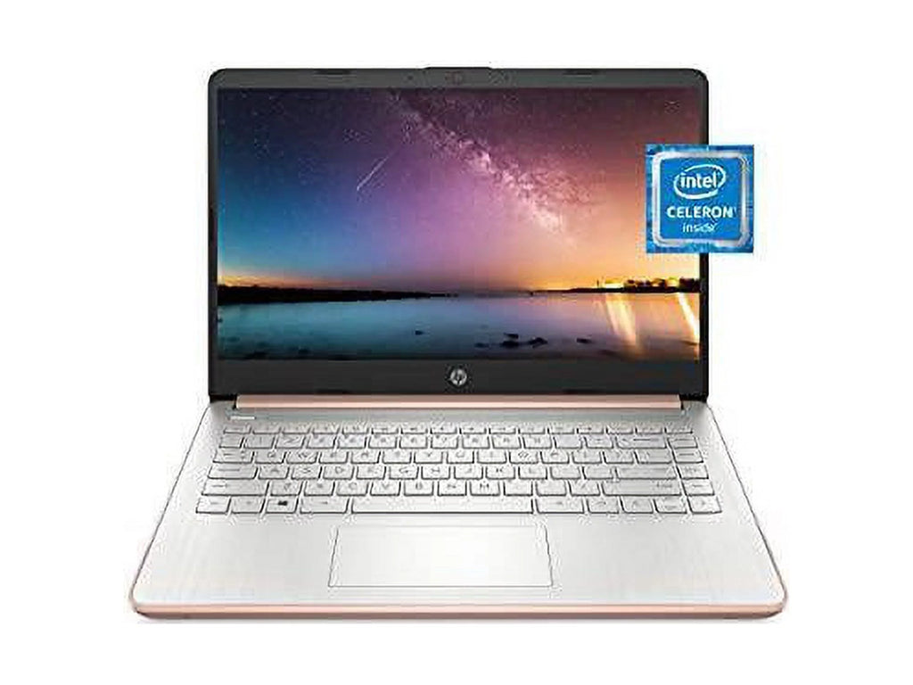 14" Notebook HD Intel Celeron 1.10 GHz 4 GB RAM 64 GB Flash Memory Pale Rose Gold Natural Silver R641
