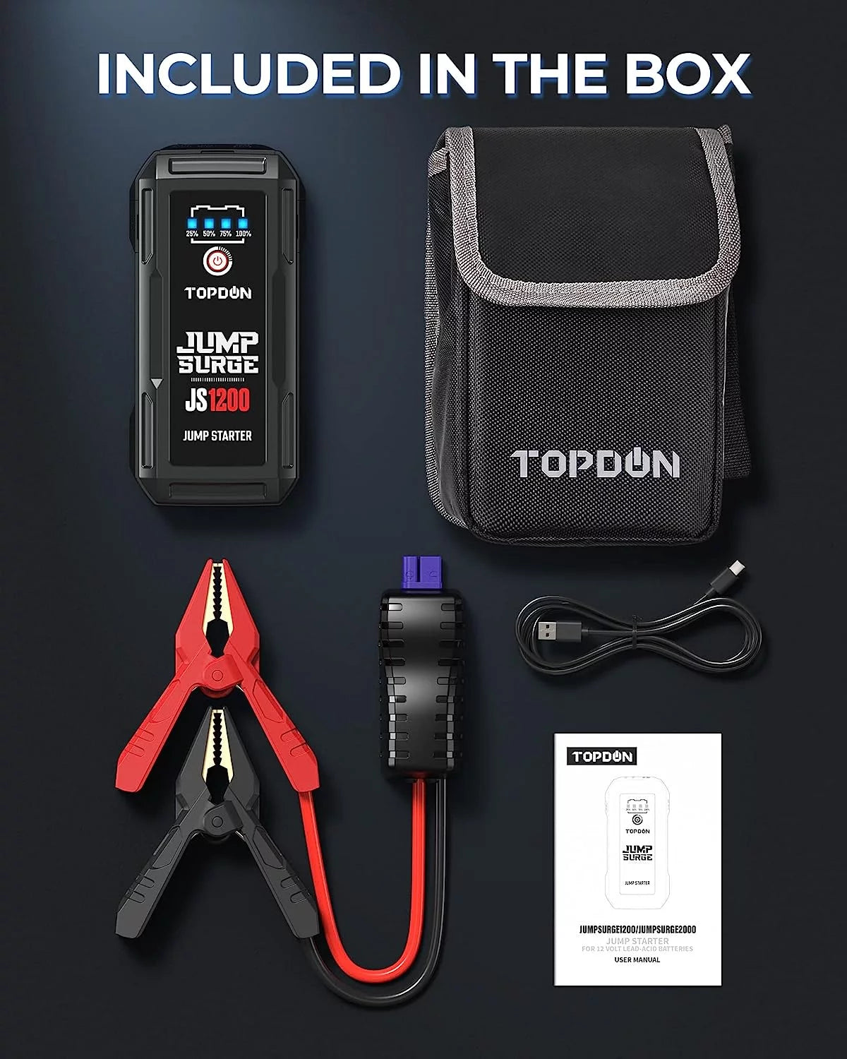 Car Jump Starter 10000mAh 1200A 12V Portable Car Battery Charger G554527
