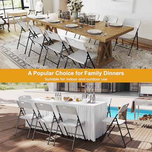 White Plastic Folding Chairs, 6 Pack N67884