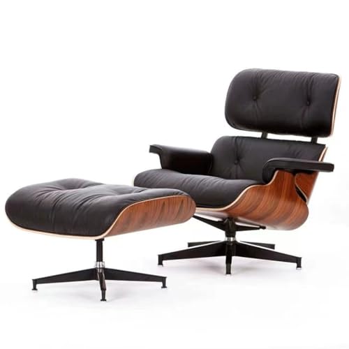 Single Leather Sofa Chair with Footrest D1938