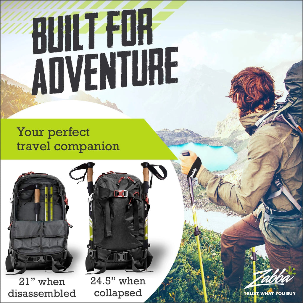 Lightweight Aluminum Trekking Poles, Adjustable 24.5 to 54 in. (Black) A1759