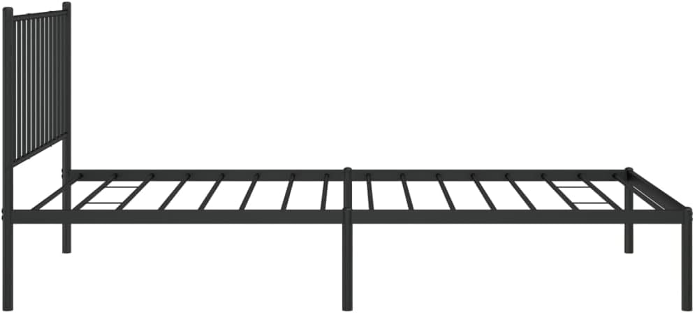 Black Metal Bed Frame with Headboard 39.4"x78.7" V531813