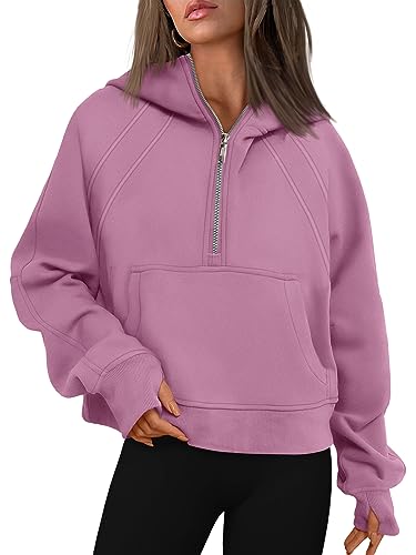 Cropped Fleece Half Zip Hoodie N897