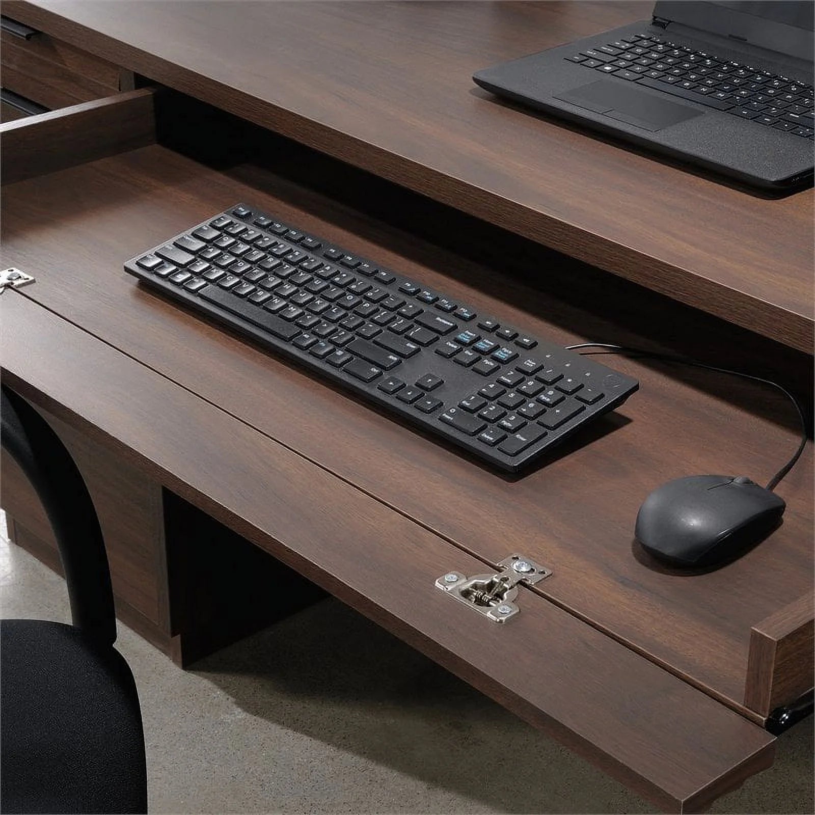 72" Wooden Computer Credenza Desk in Spiced Mahogany V43757