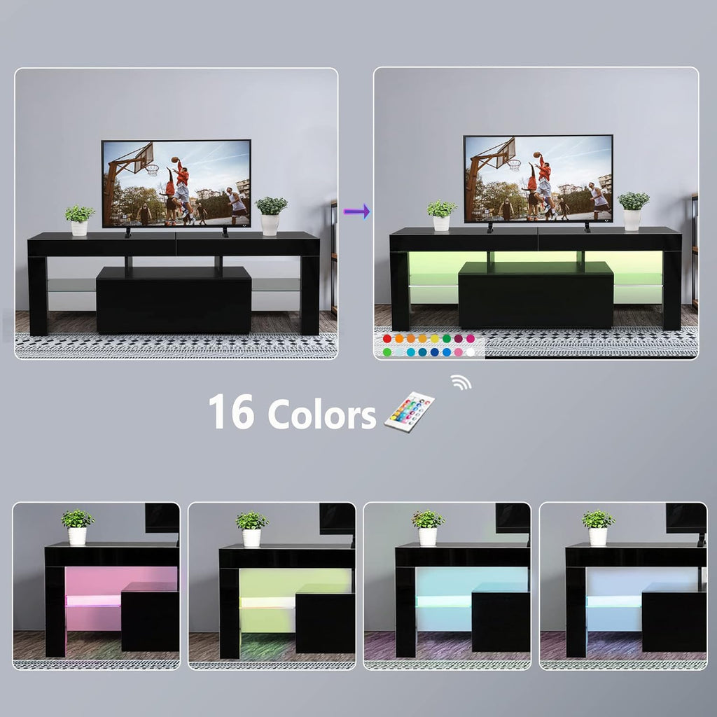 Black LED TV Stand, 51'' x 14'' x 18'' U231