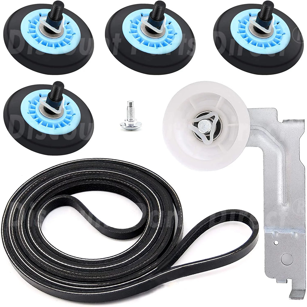 Dryer Repair Kit with Drum Support Roller, Belt, Idler Pulley I76254