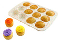 White Confetti 12 Cup Silicone Cake Pan - 2 Pack P4463