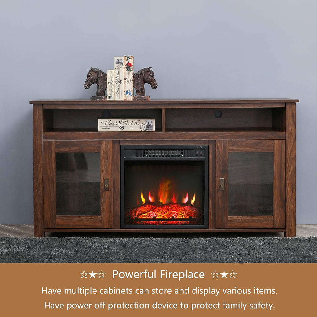 Rustic Wooden Electric Fireplace TV Stand T66272