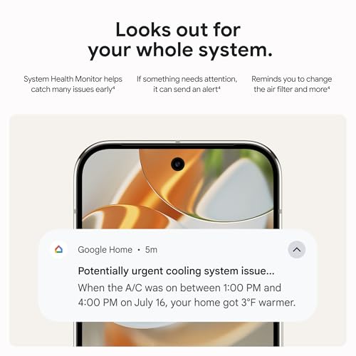 Polished Silver Smart Thermostat with Temperature Sensor F739070