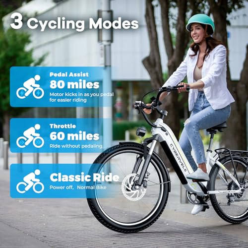 26" Electric Bike with 1000W Motor, 48V Removable Battery, 7-Speed, Front Suspension & LCD Display A867139
