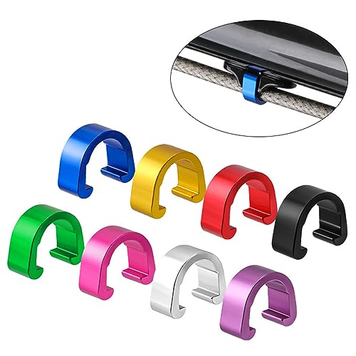 10 Pcs Aluminum Alloy Bike Cable C-clips Brake Derailleur Shifts Cable Clip F200269