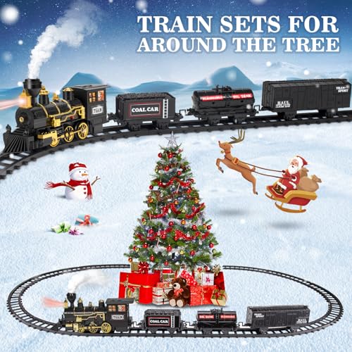 Electric Black Train Set with Water Steam, Sounds & Lights L2077