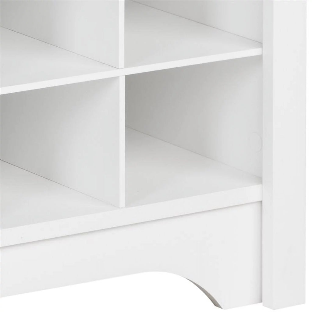 White 36 Cubby Engineered Wood Shoe Cubby Console T71387