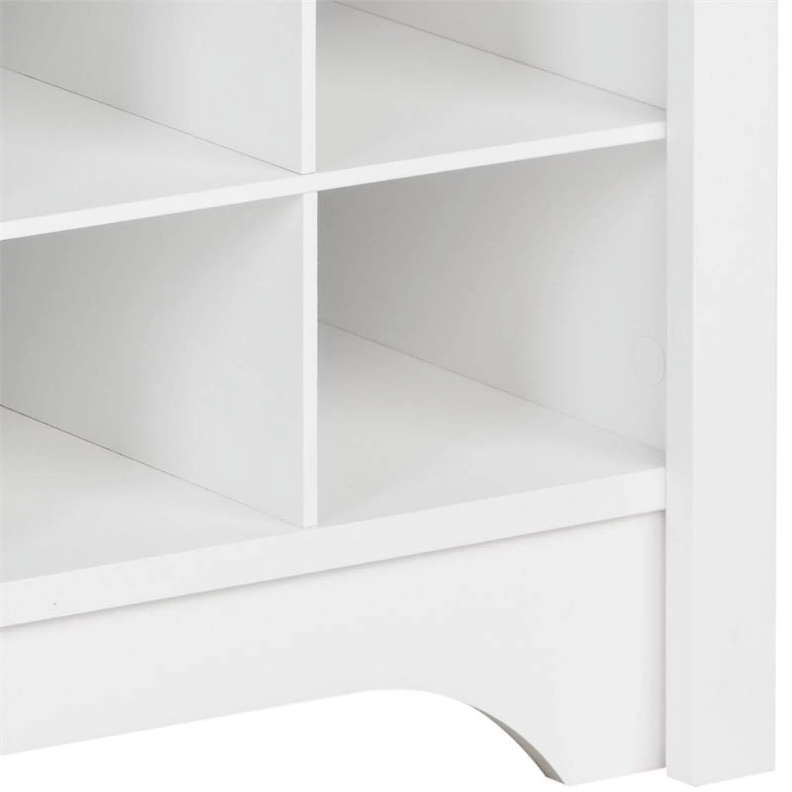 White 36 Cubby Engineered Wood Shoe Cubby Console T71387