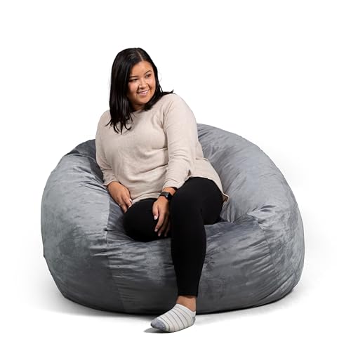 Medium Foam Filled Bean Bag Chair with Removable Cover, Collegiate Green, Durable Woven Polyester, 3 feet D32872