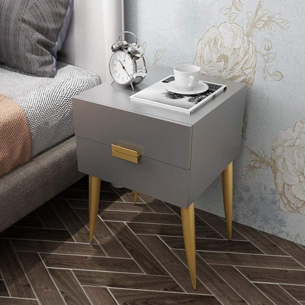 Grey 2 Drawer Wood Bedside Table S88774