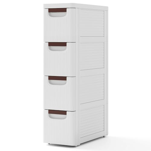 6 Drawers Narrow Plastic Rolling Utility Cart M7568