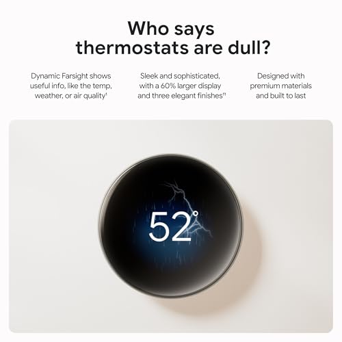 Polished Silver Smart Thermostat with Temperature Sensor F739070