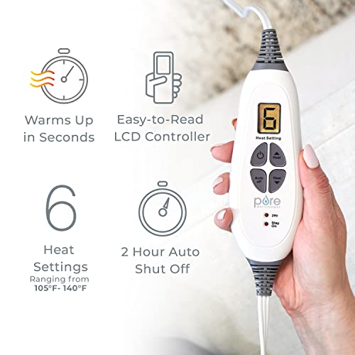 XL 12" x 24" Electric Heating Pad with 6 Heat Settings T892