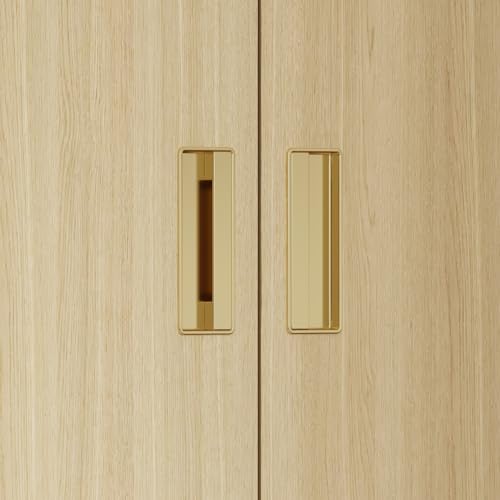 82.7" H Armoire Wardrobe Closet with 8 Doors and 2 Drawers, Light Brown Wood Grain C213
