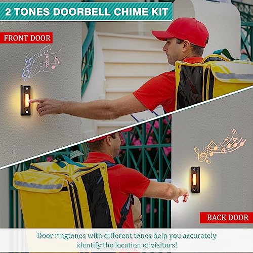16V 10VA Two Sounds Doorbell Chime with 2 Lighted Push Buttons Y87397