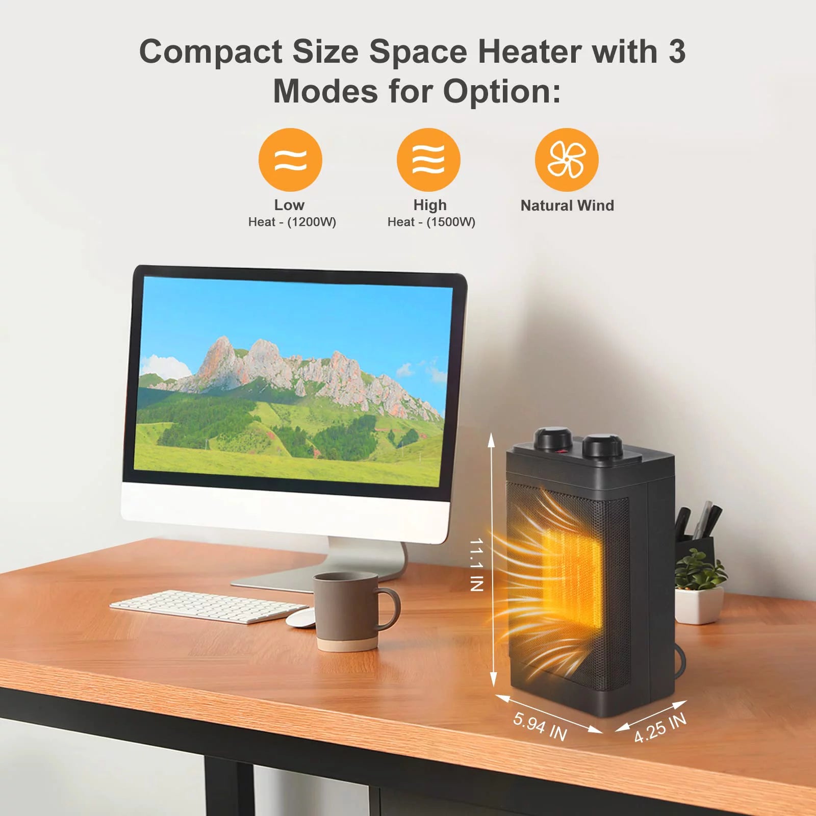1500-Watt Ceramic Oscillating Space Heater Q57160