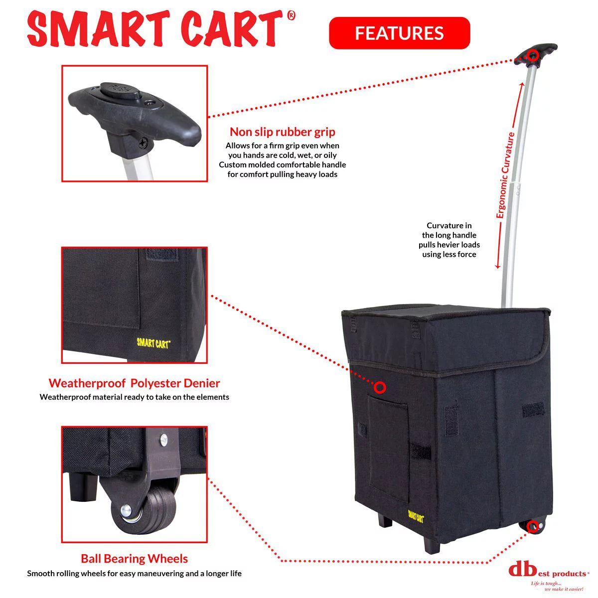 Black Collapsible Rolling Utility Cart L686432