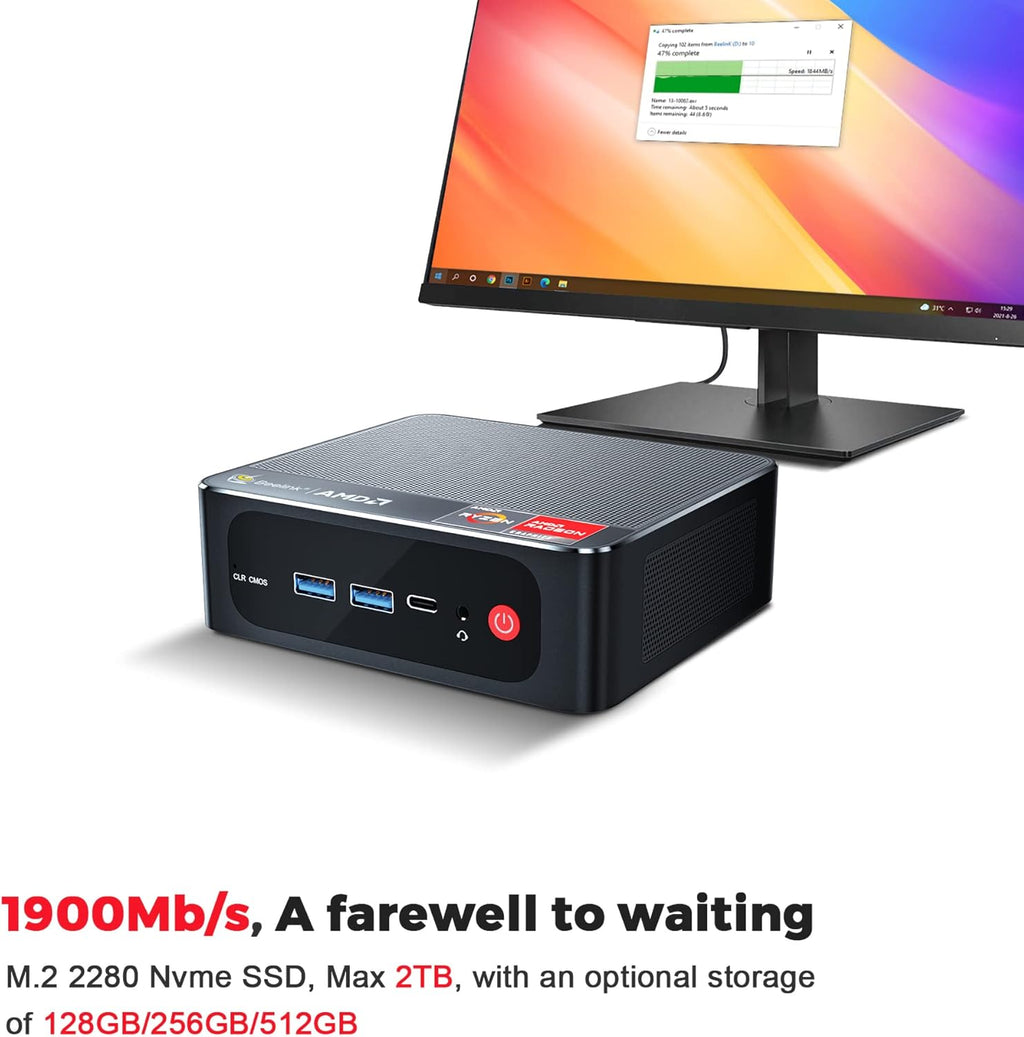Mini PC Windows 11 Pro AMD Ryzen 7 3750H 8GB 256GB T252